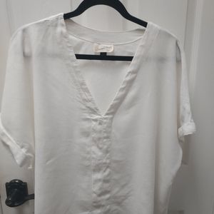 Universal Thread White Linen Crop Top Size XXL